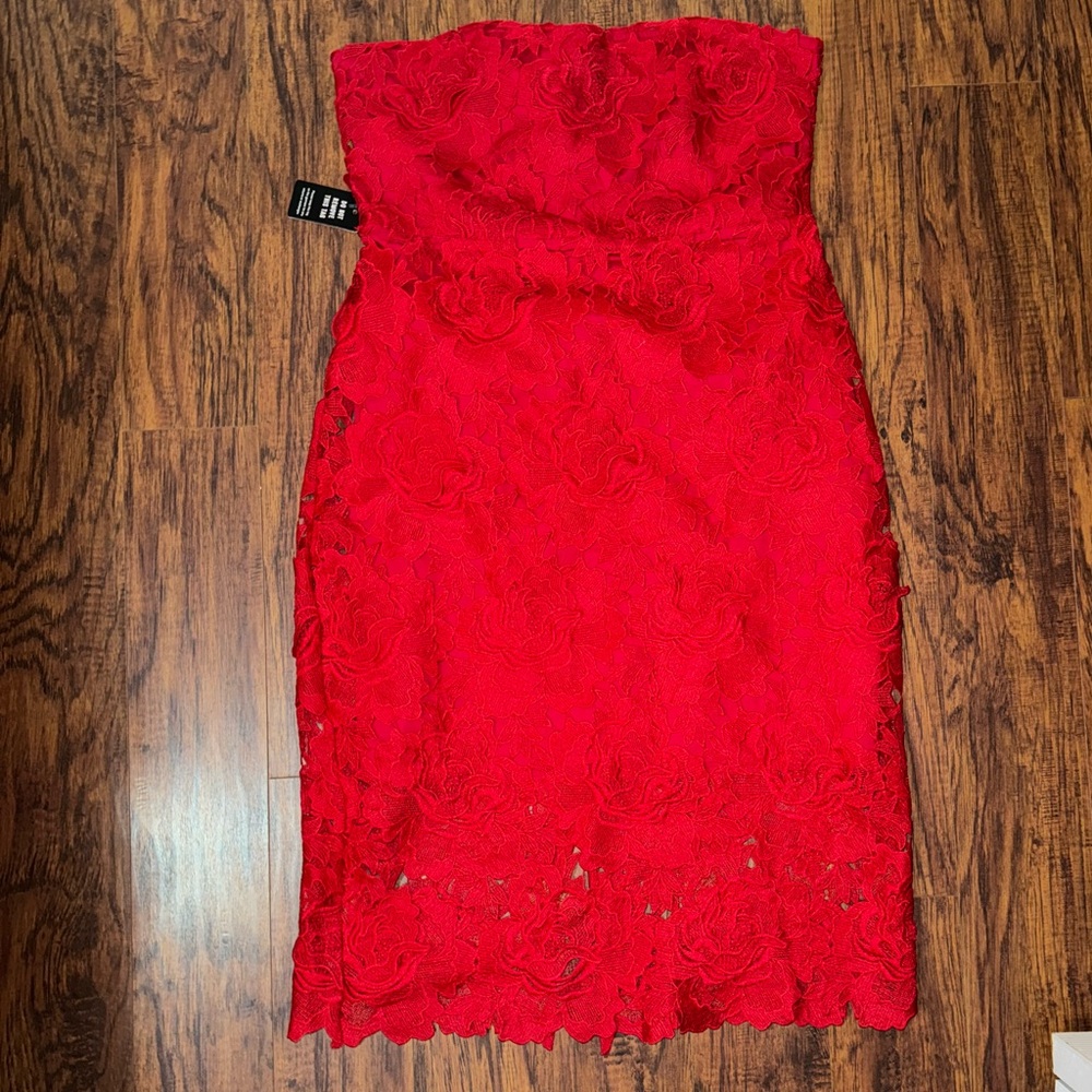 Express Lace Strapless Dress